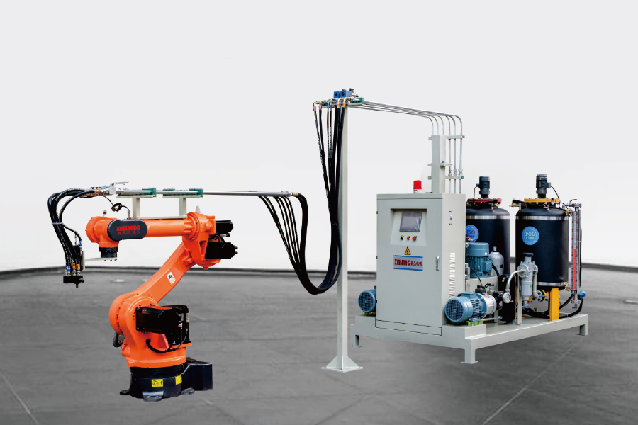 Máy tạo bọt áp suất cao polyurethane hai thành phần với robot sáu trục Máy tạo bọt áp suất cao polyurethane hai thành phần với robot sáu trục